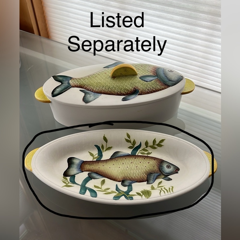 🐠Vintage 50s Fish Oval Handpainted Serving Dish Platter | E. Radford England - Picture 4 of 17